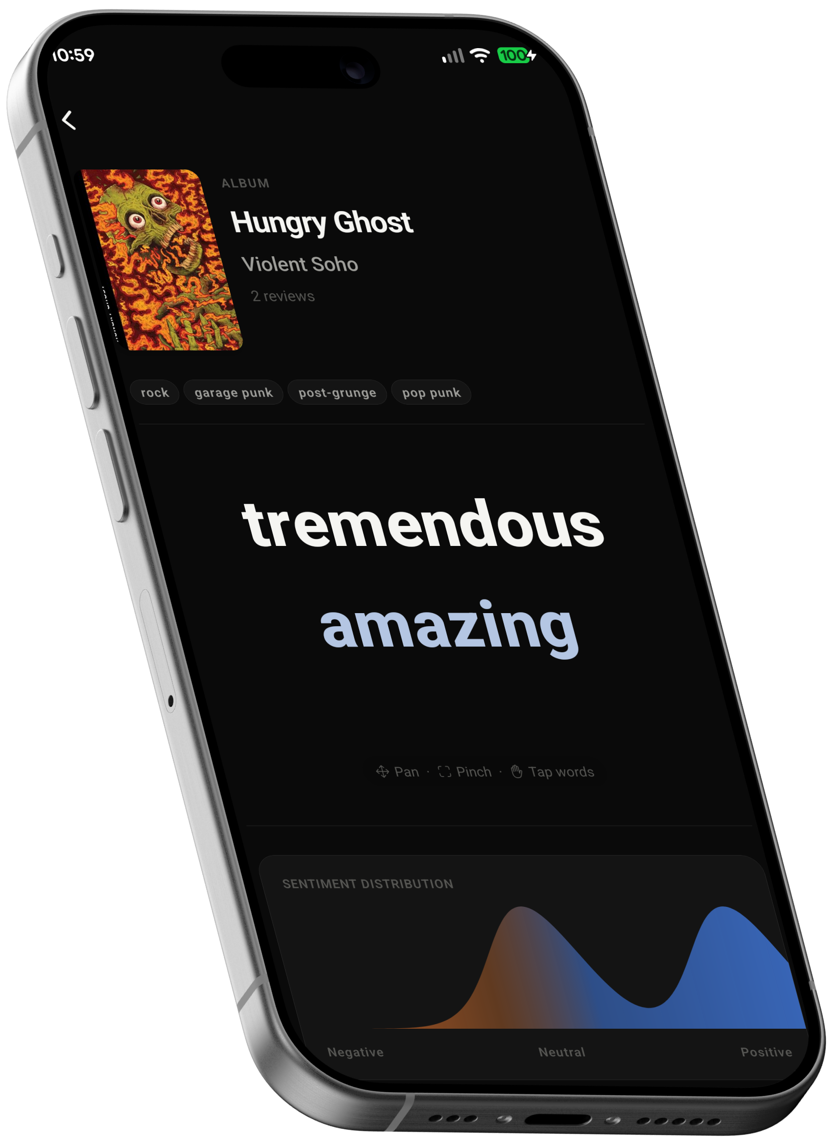 Terse app — one-word review interface